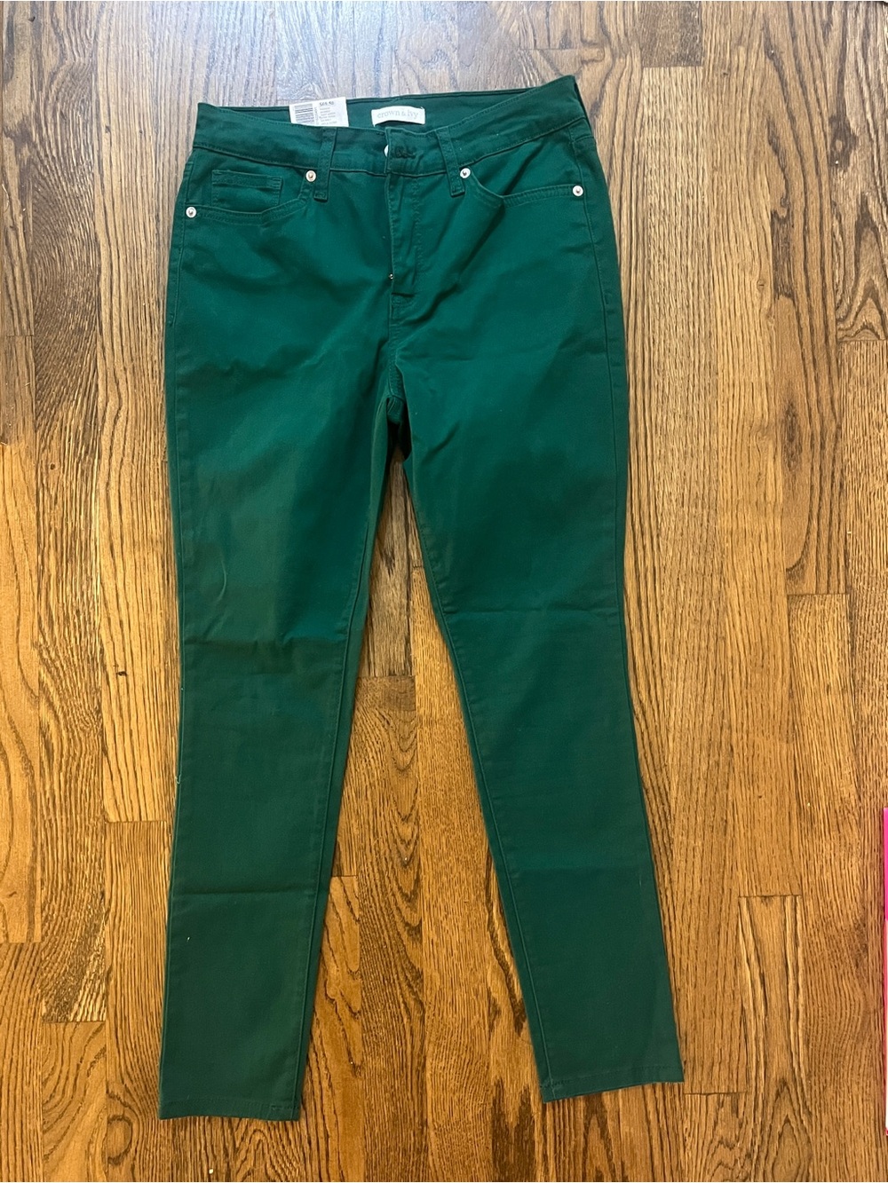 NWT crown & ivy Hunt Green High-Rise Skinny Jeans